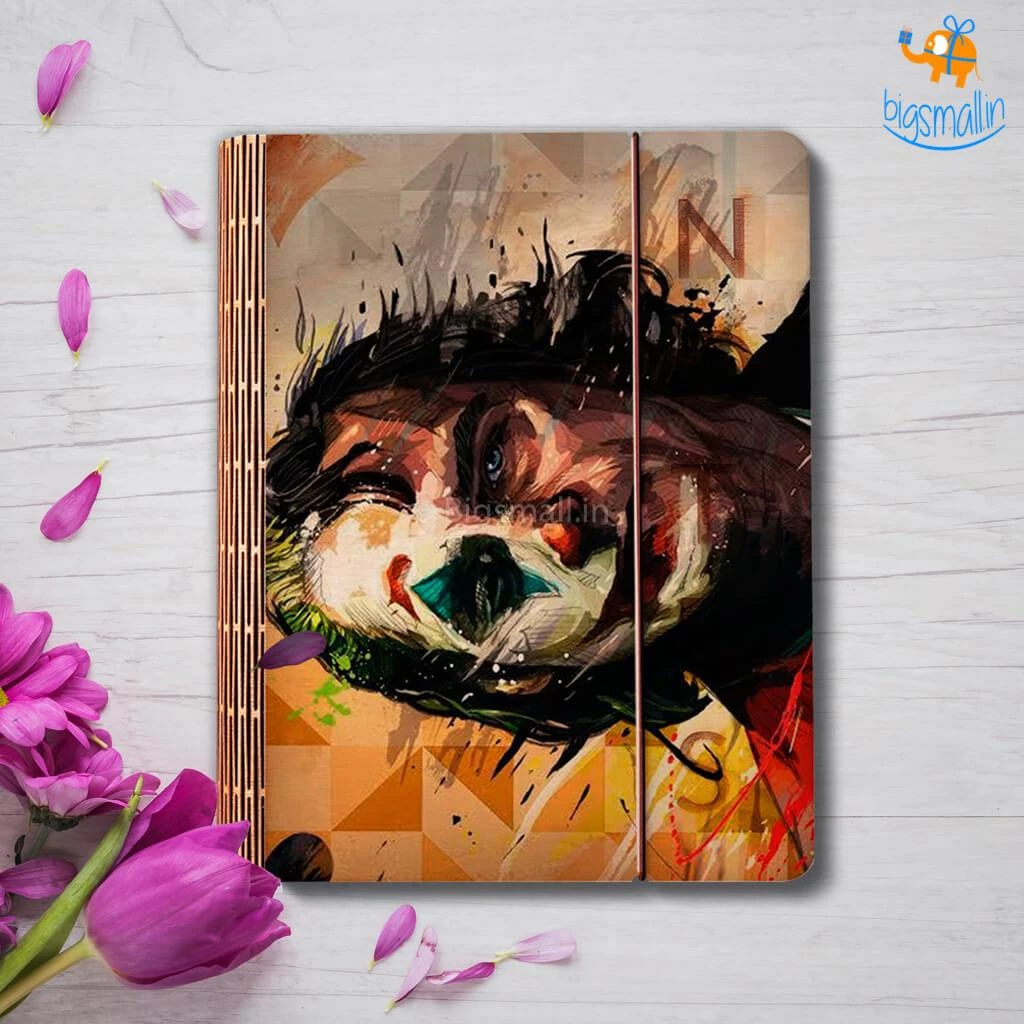 Bigsmall_cc All Of It Joker Wooden Binder With Elastic Strap