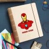 Chitra Chaya Personalized Iron Man Wooden Binder Diary | COD Not Available