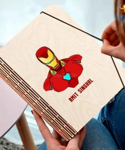 Chitra Chaya Personalized Iron Man Wooden Binder Diary | COD Not Available
