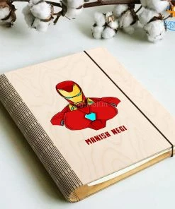 Chitra Chaya Personalized Iron Man Wooden Binder Diary | COD Not Available