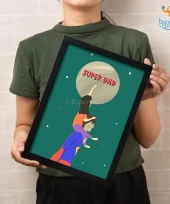 Krita & Penna Super Dad Poster With Frame